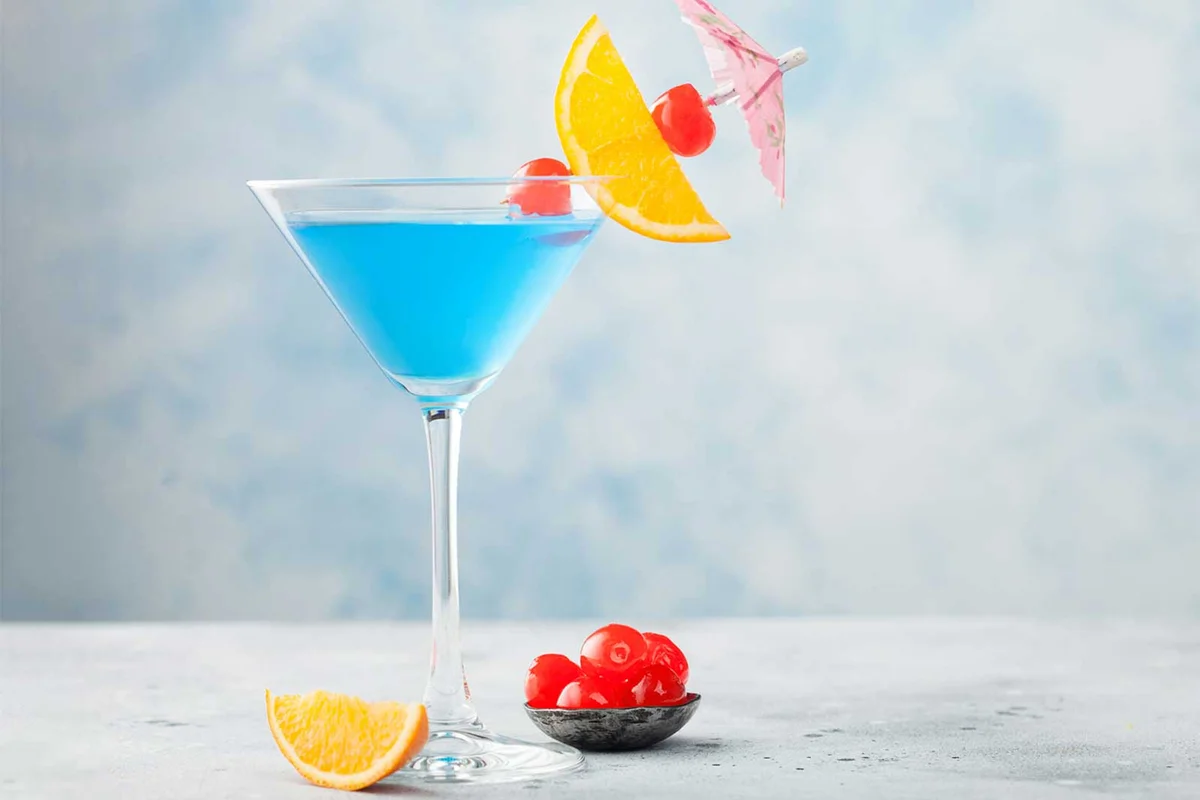 blue fireworks martini cocktail