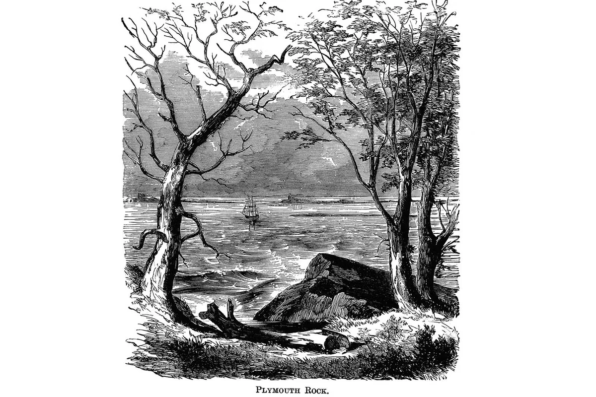 engraving Plymouth Rock
