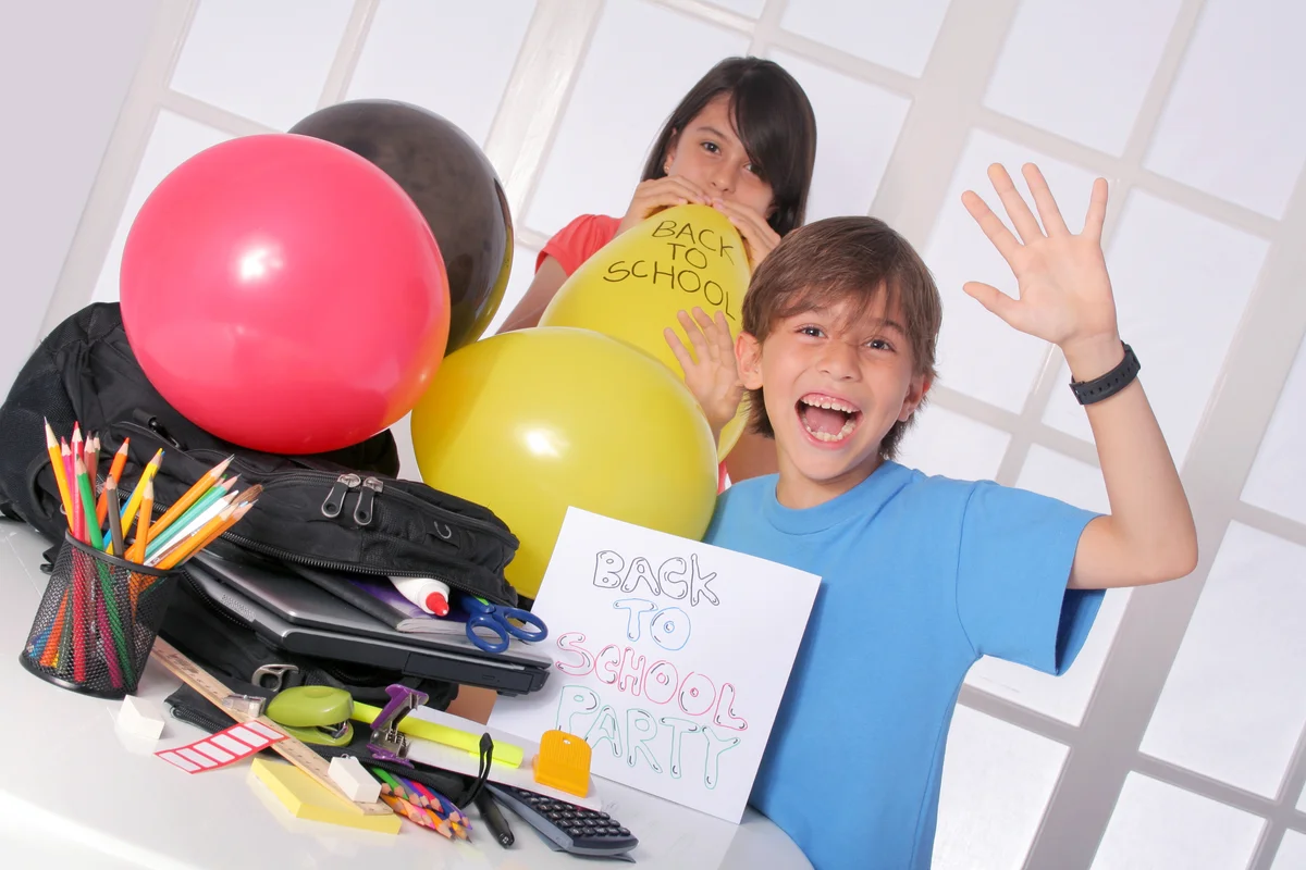 Kids Preparing A Back To School Party