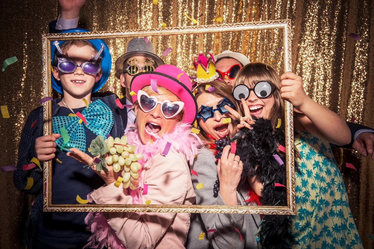 Friends taking funny photo during party