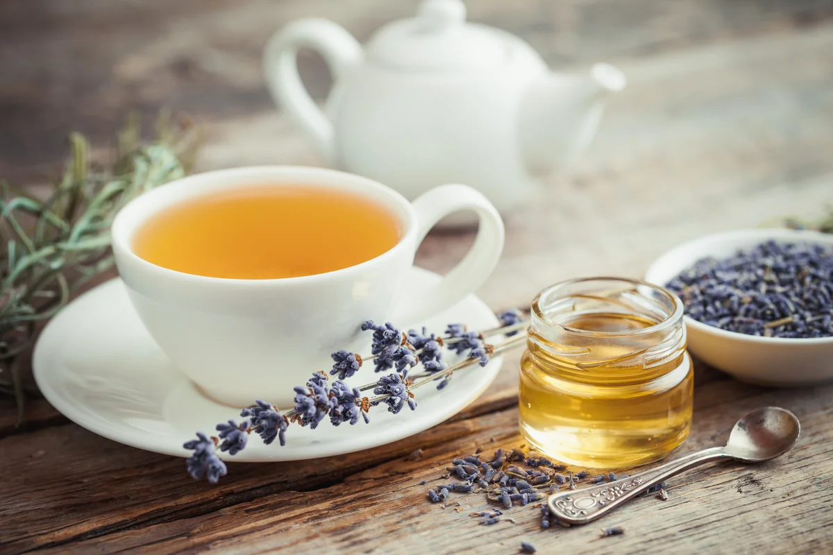 dried lavender tea for calm and anti anxiety wellness
