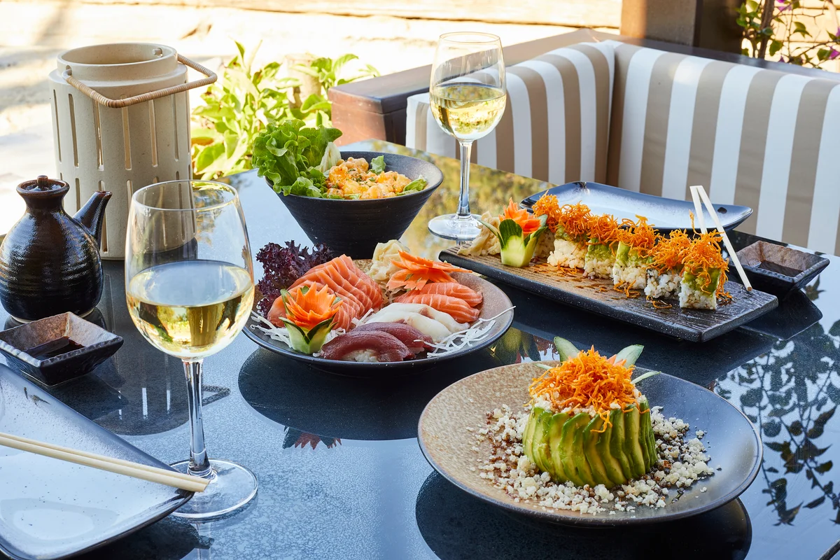 sushi and wine