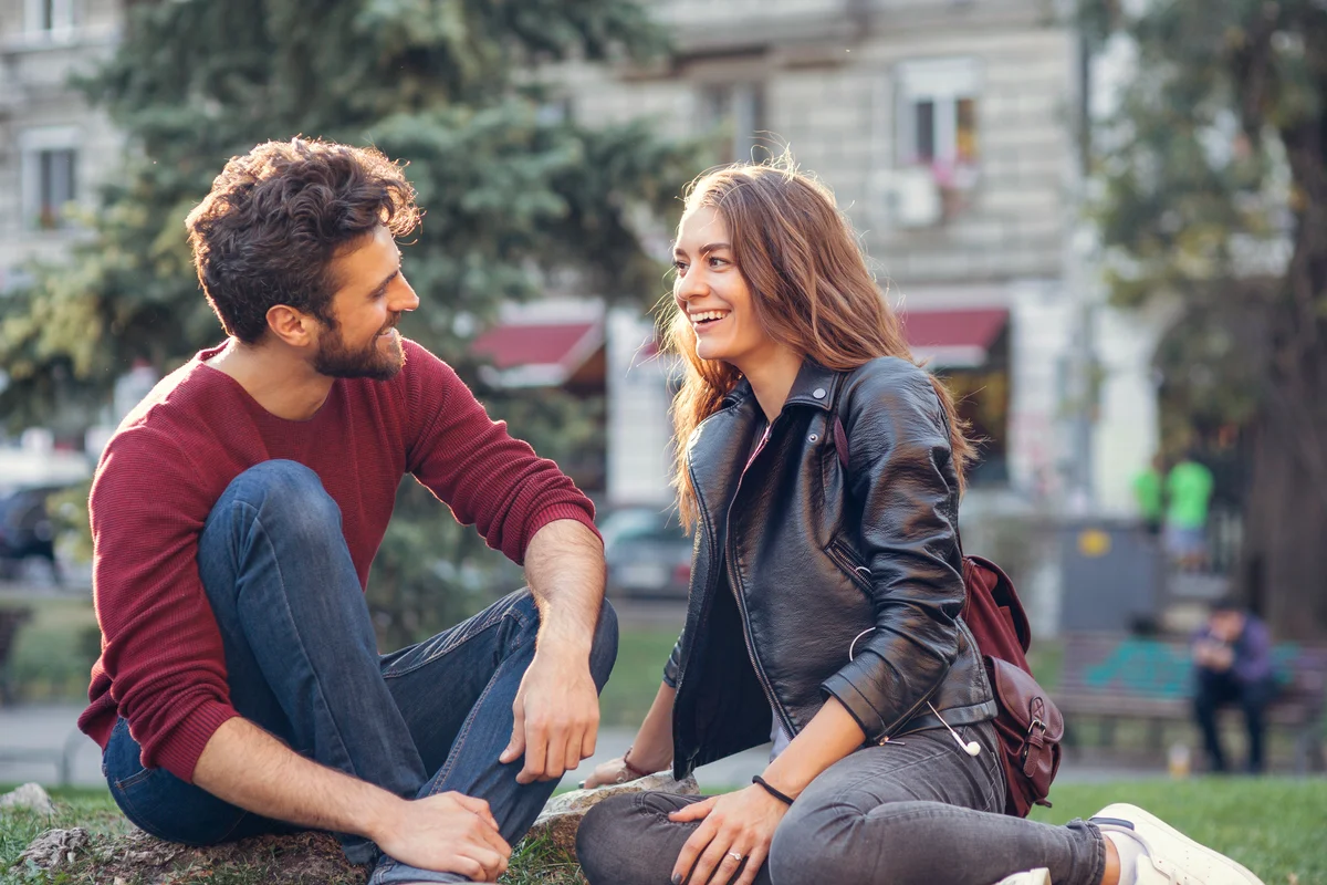 Couple on a date at the park