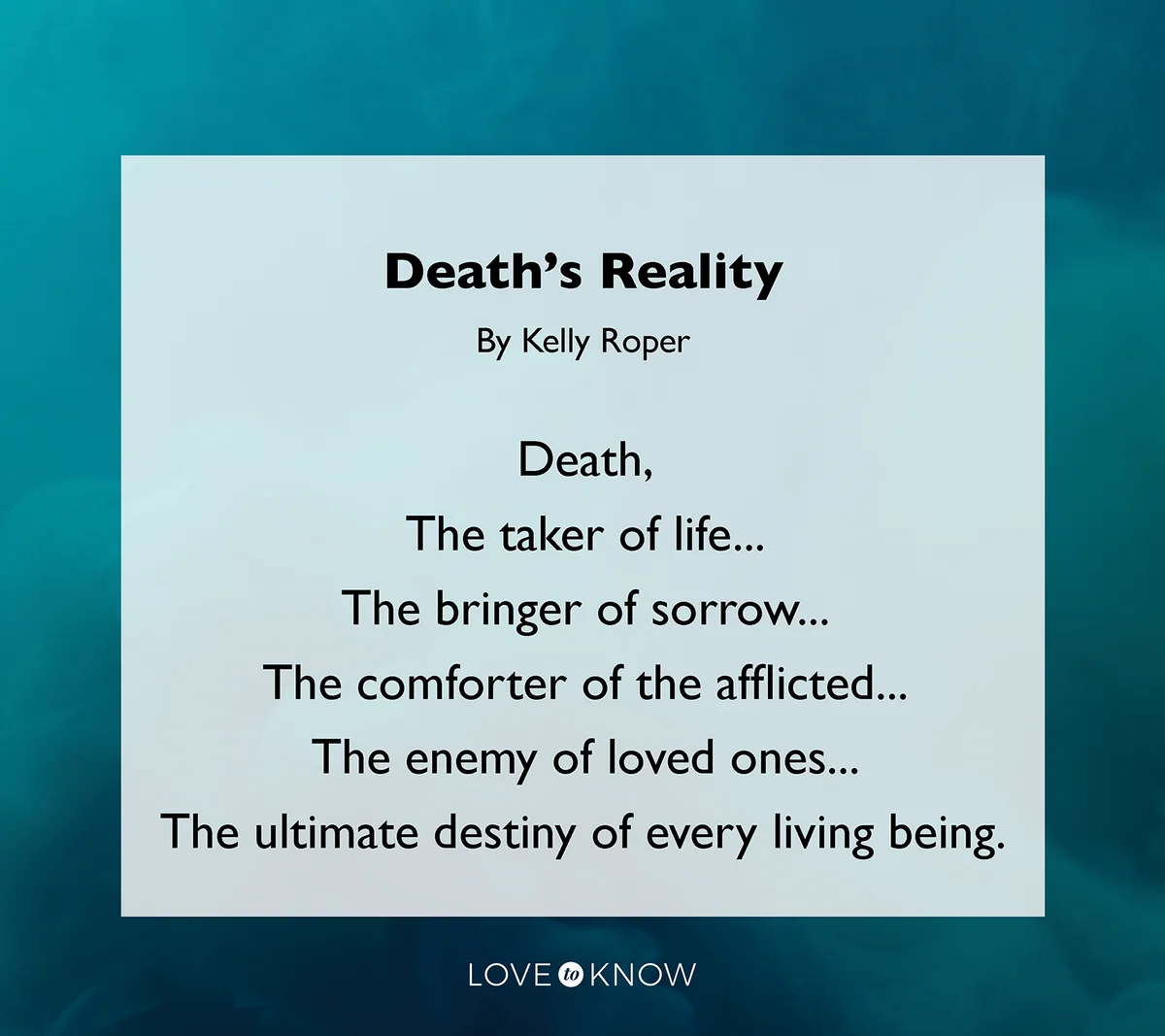 Death's reality poem