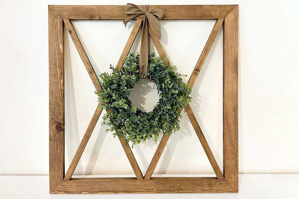 window frame with wreath
