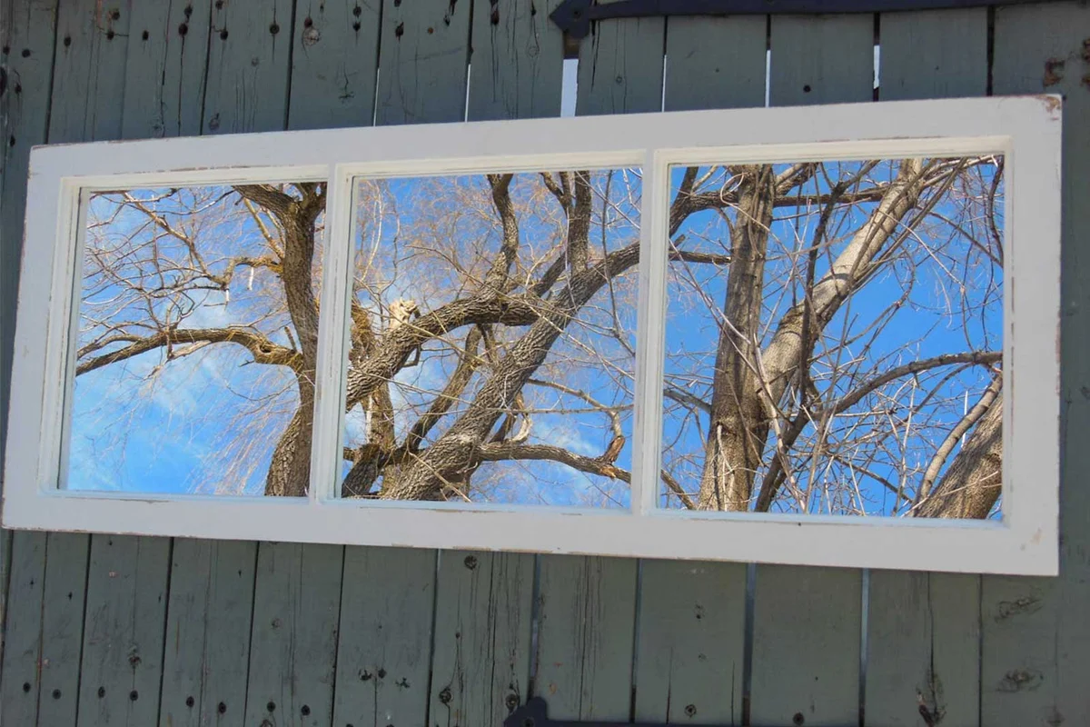 window frame with mirror