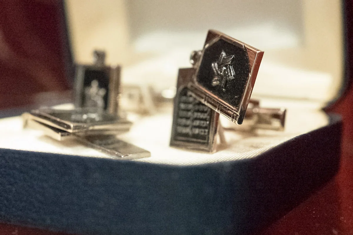 antique cuff links with the Jewish symbol of the Start of David