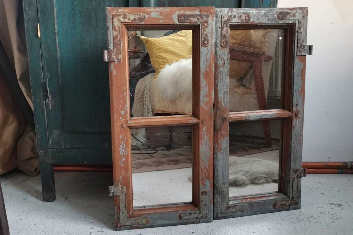 old window frame with mirror