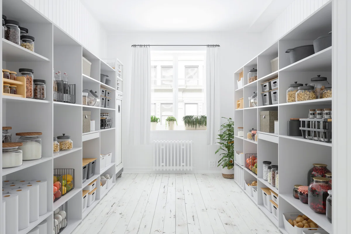 Storage Room With Organized Pantry Items
