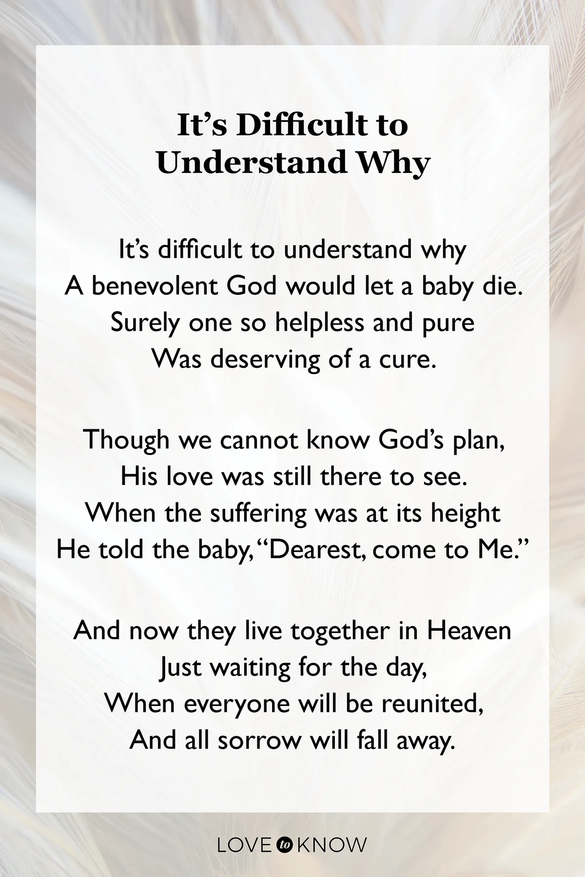 It's difficult to understand why poem