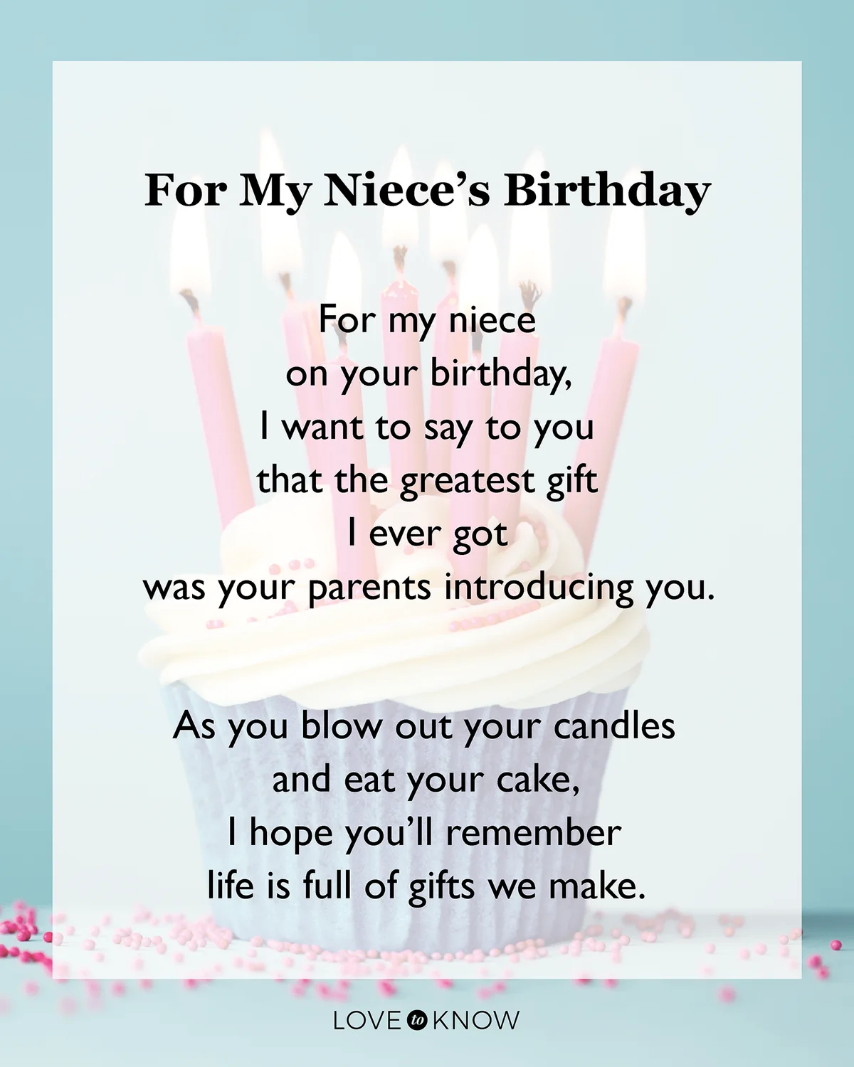 For my niece's birthday poem