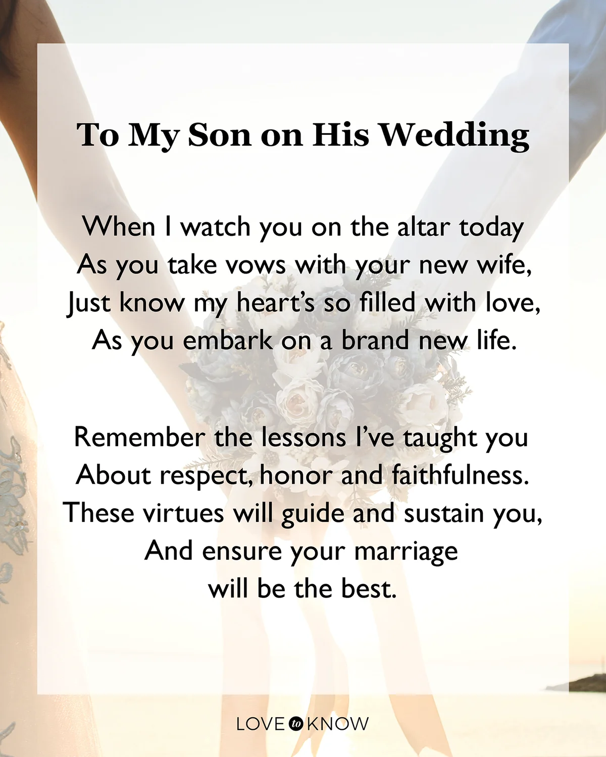 To My Son on His Wedding Poem