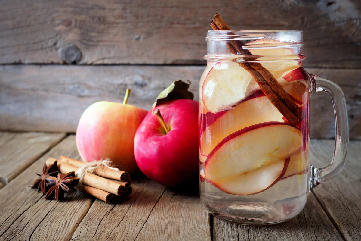 apple pie infused vodka in mason jar