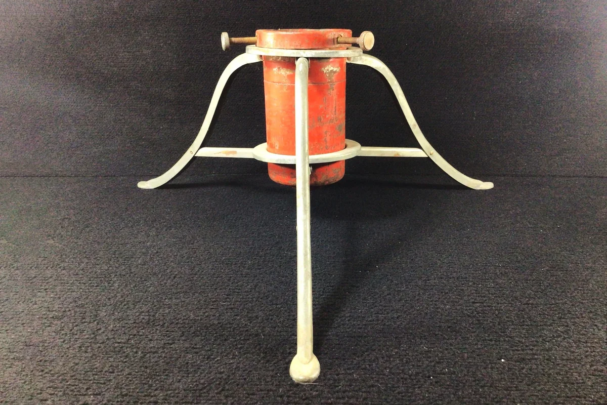 Vintage Original 1950's Adjustable 3-leg Metal Christmas Tree Stand.