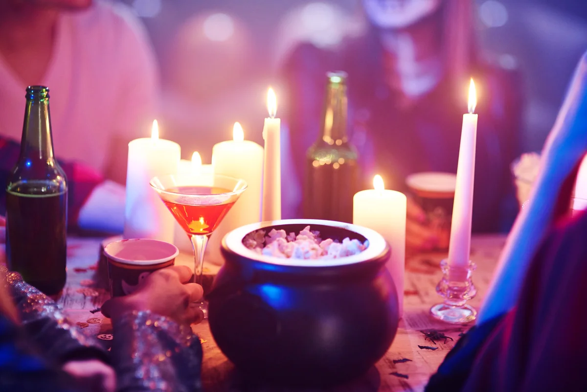 Halloween party with cocktails