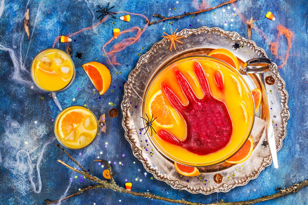 Ghoulish Rum Punch Halloween cocktail