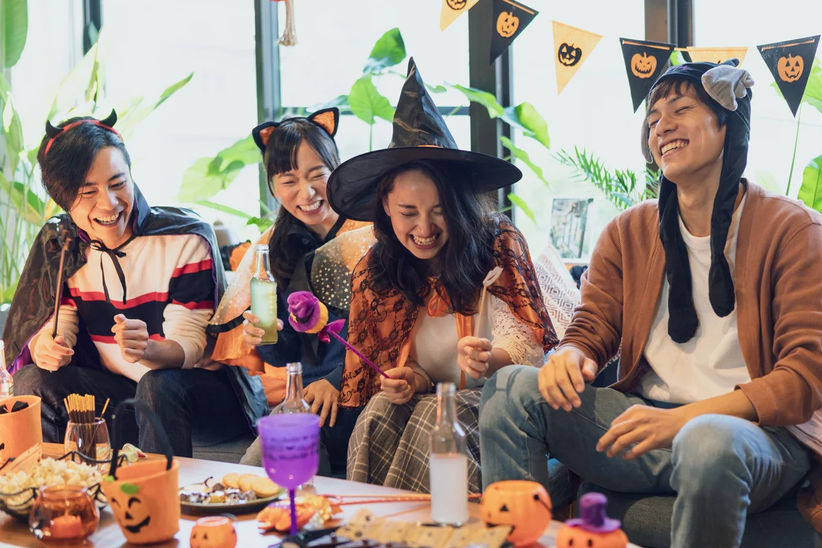 Youth group having a Halloween party