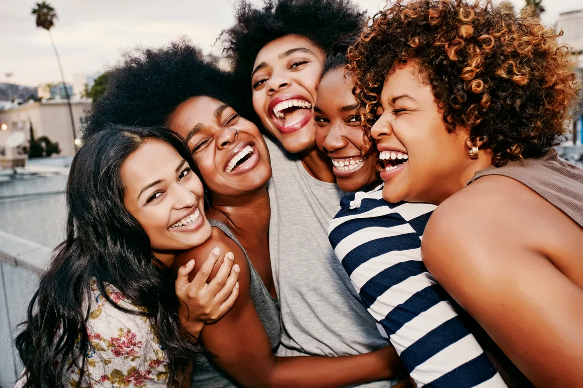 Group of friends hugging