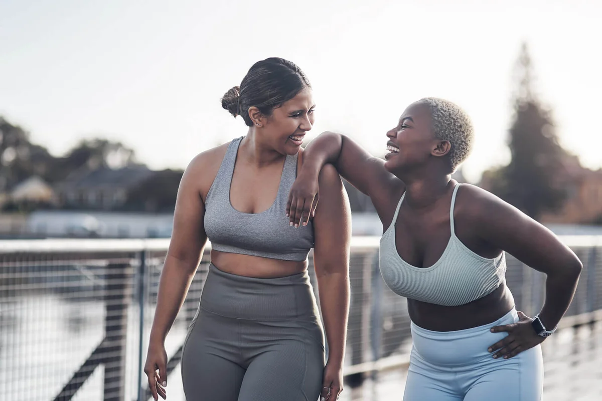 two friends out for a workout together