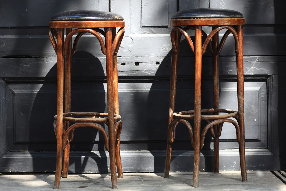 vintage wooden bar stools