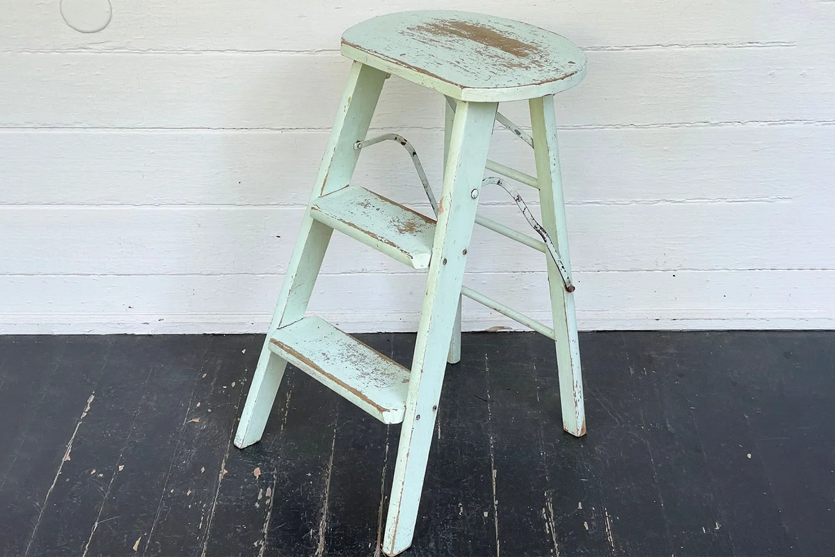 antique wooden step stool
