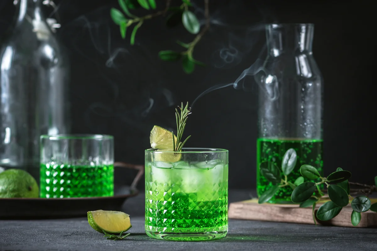 Green drink with rosemary
