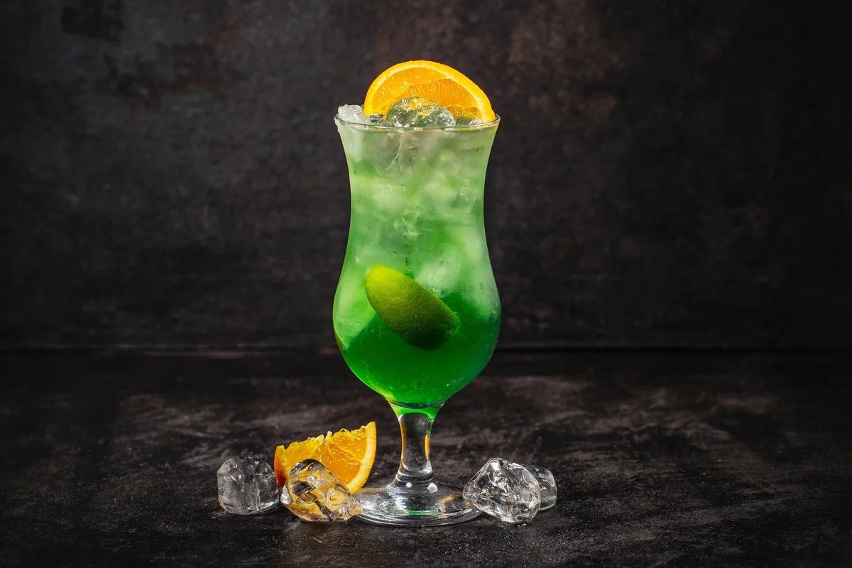 Sweet refreshing mint cocktail with ice