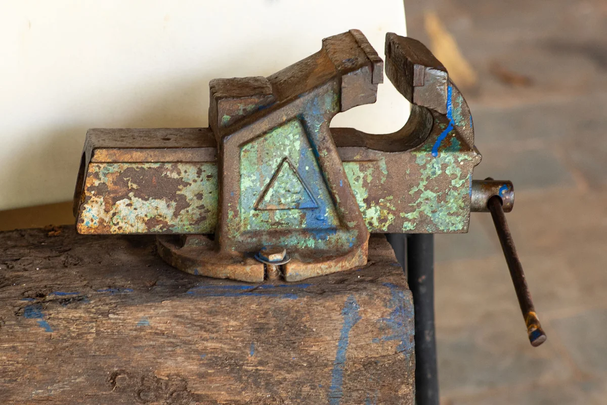 antique bench vice clamp