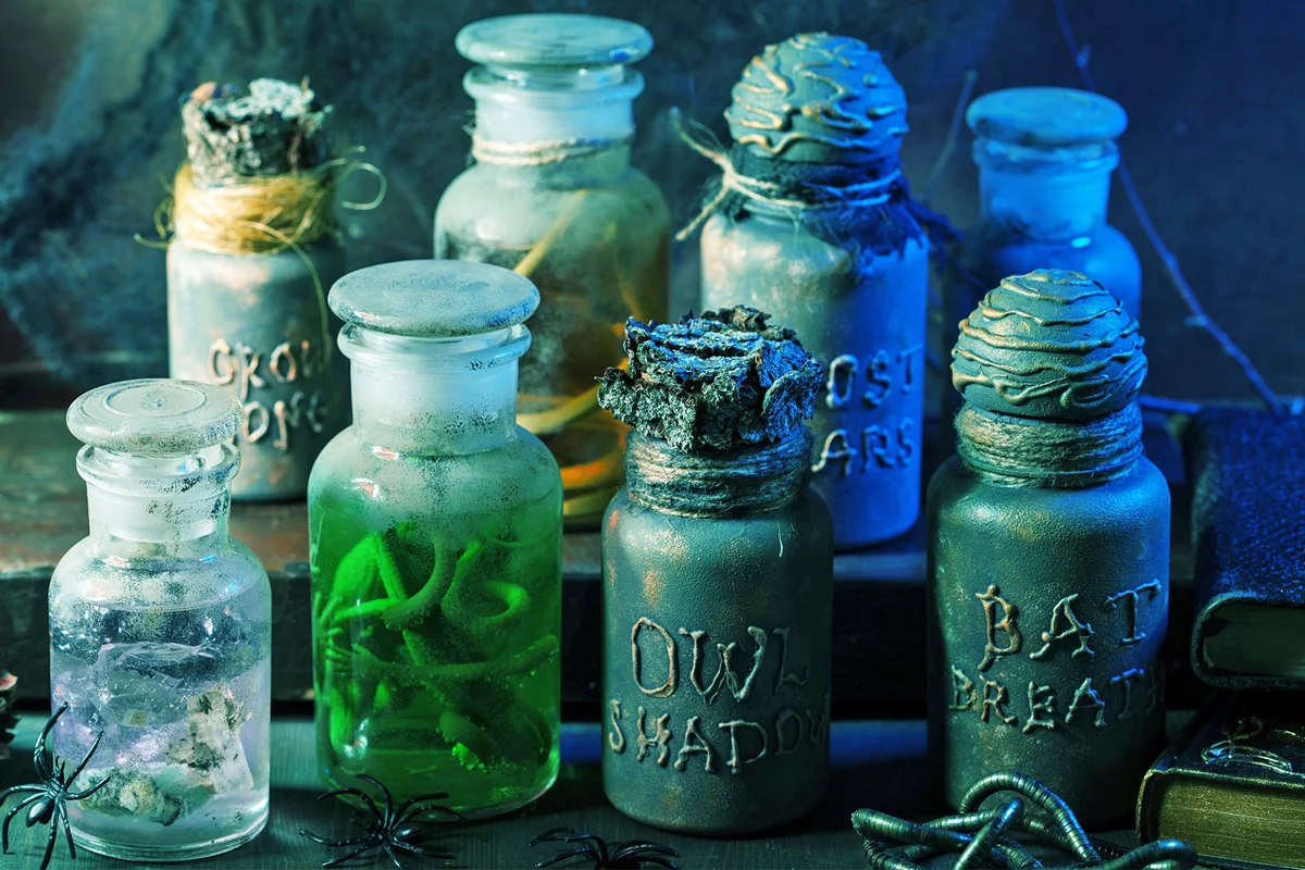 spooky potion bottle craft project