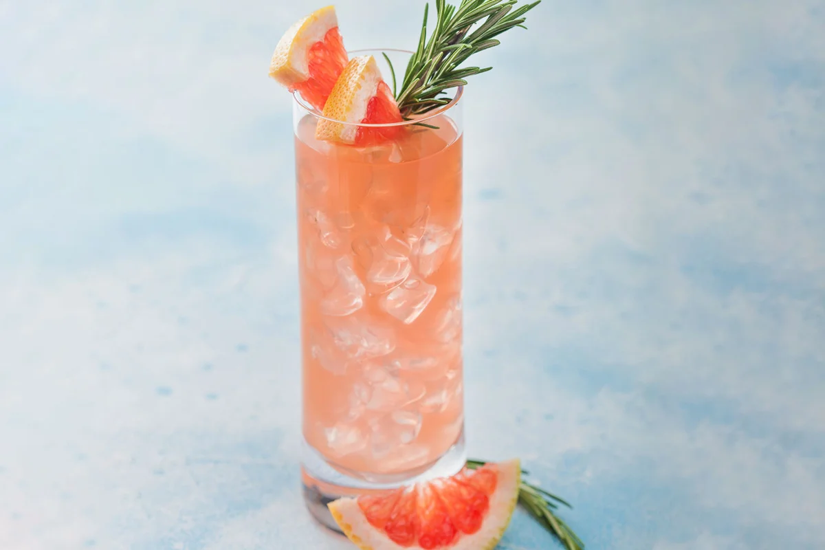 Aperol rosemary grapefruit Paloma cocktail