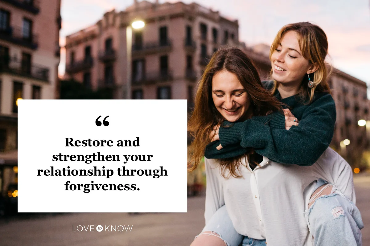 forgiveness quote two women in a relationship being playful in the city