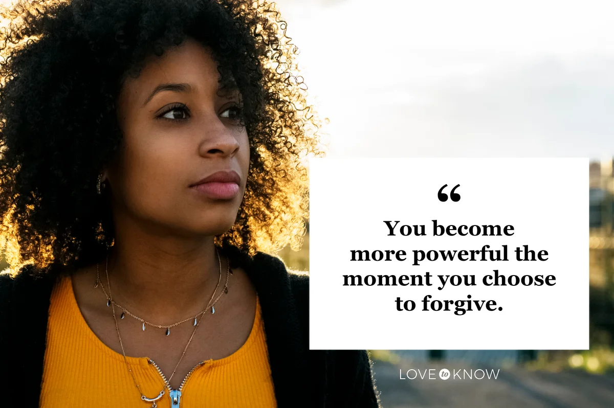 forgiveness quote contemplative woman feeling powerful