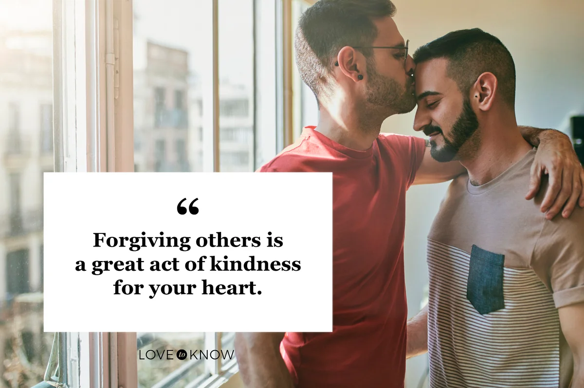 forgiveness quote male couple working on relationship with kindness