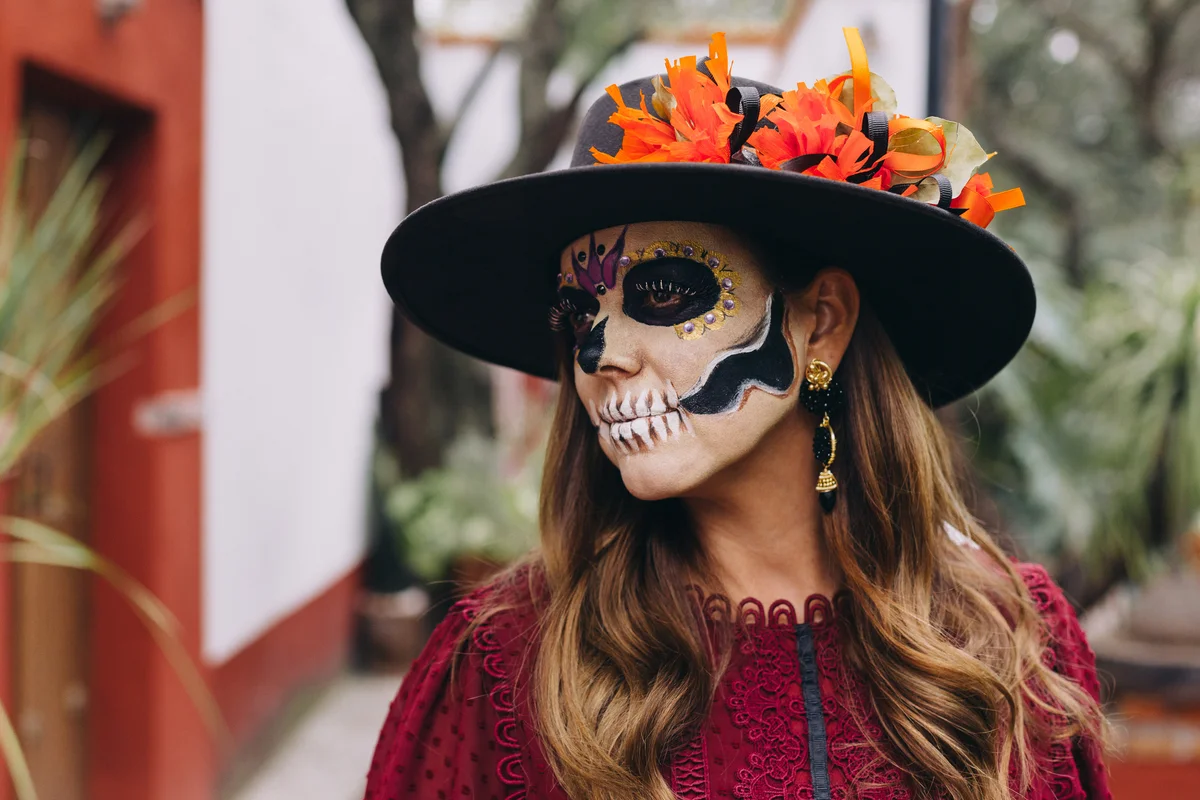 Woman in face paint for Day of the Dead in Mexico