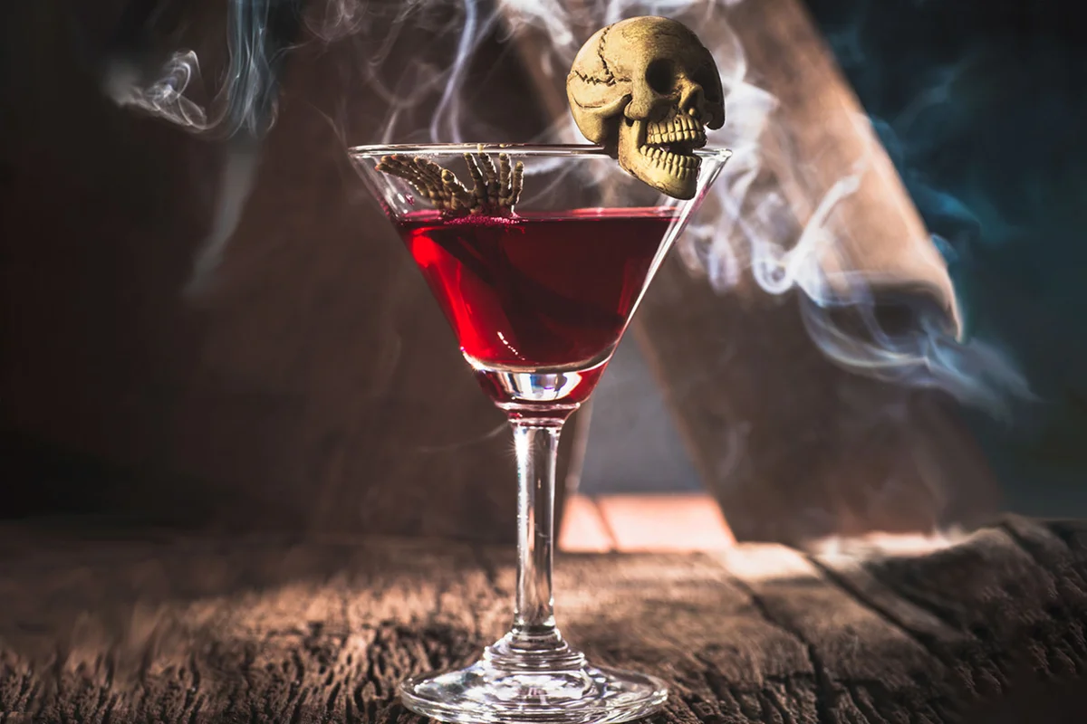 The Martini in the Woods Halloween vodka cocktail