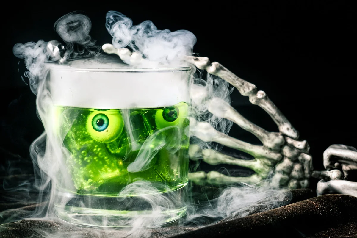 Creepy skeleton cocktail