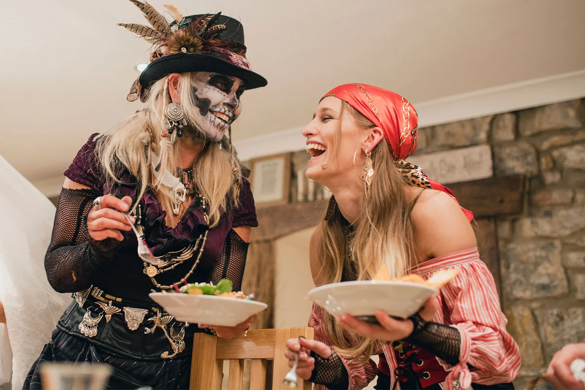 Eating Halloween Party food