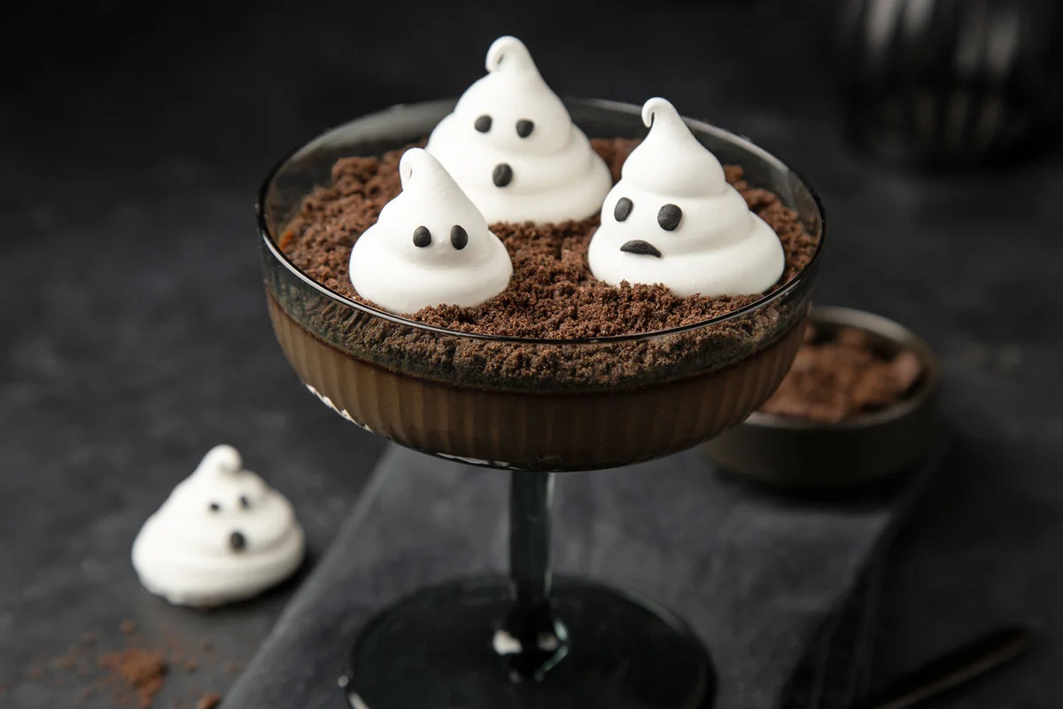 ghoulish chocolate custard Halloween treat