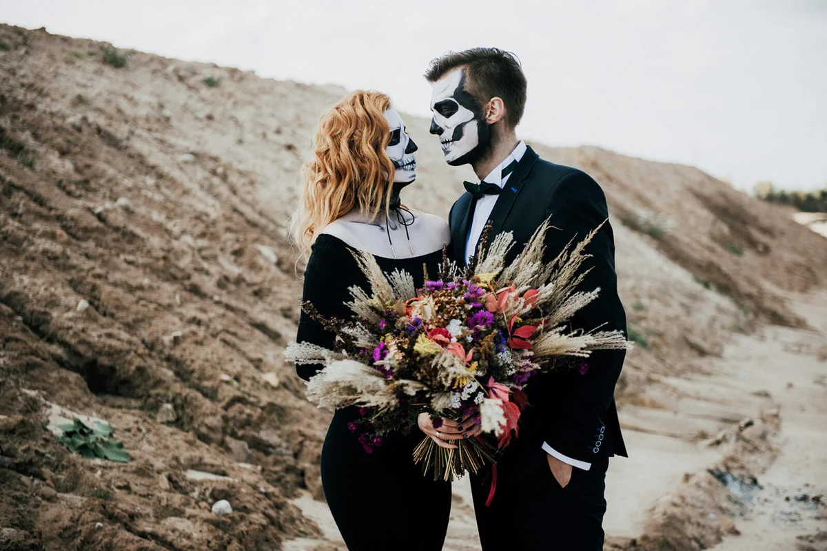 Couple on Halloween Wedding