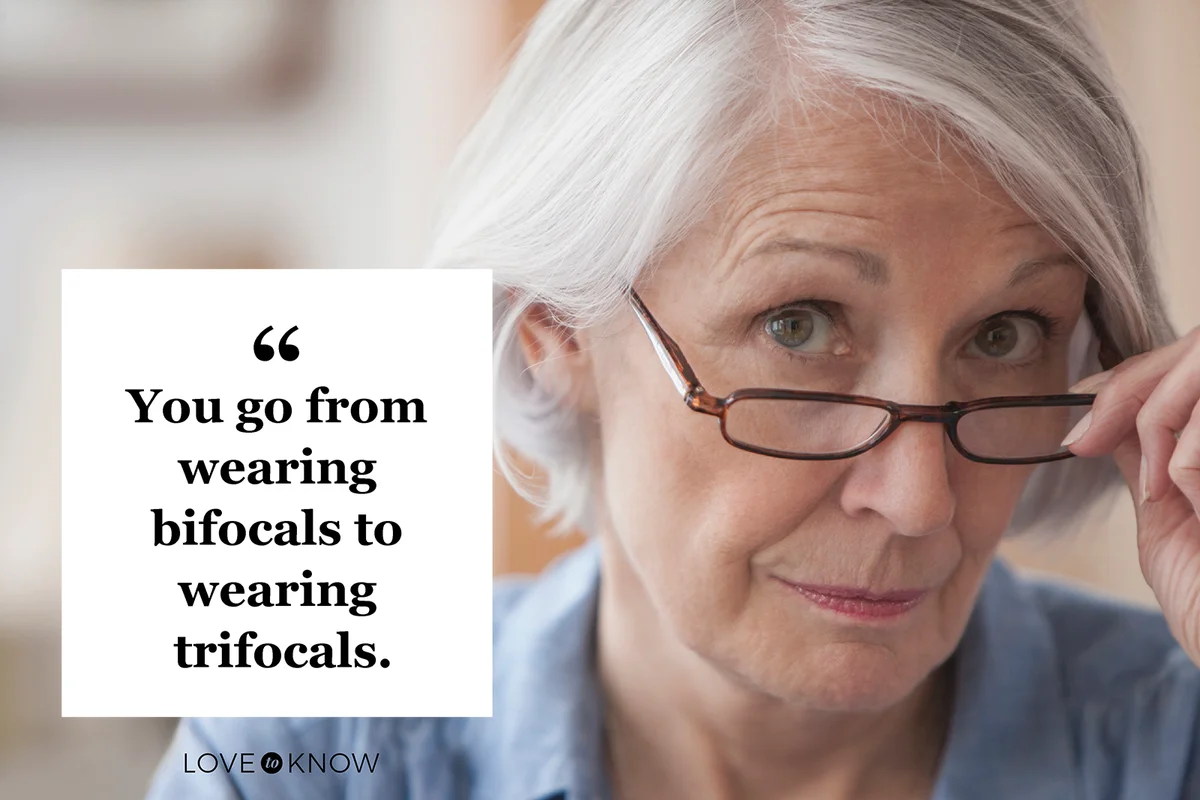 Senior woman peering over her eyeglasses