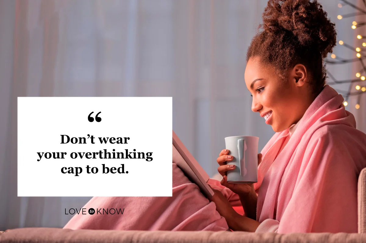 woman relaxing with tea and reading a book before bed