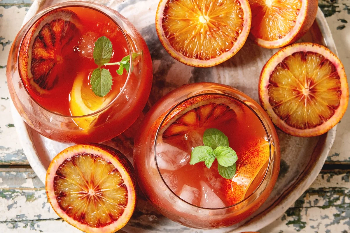 blood orange spritzer mocktail