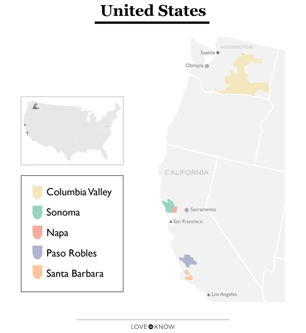 Map of Syrah Region in United States