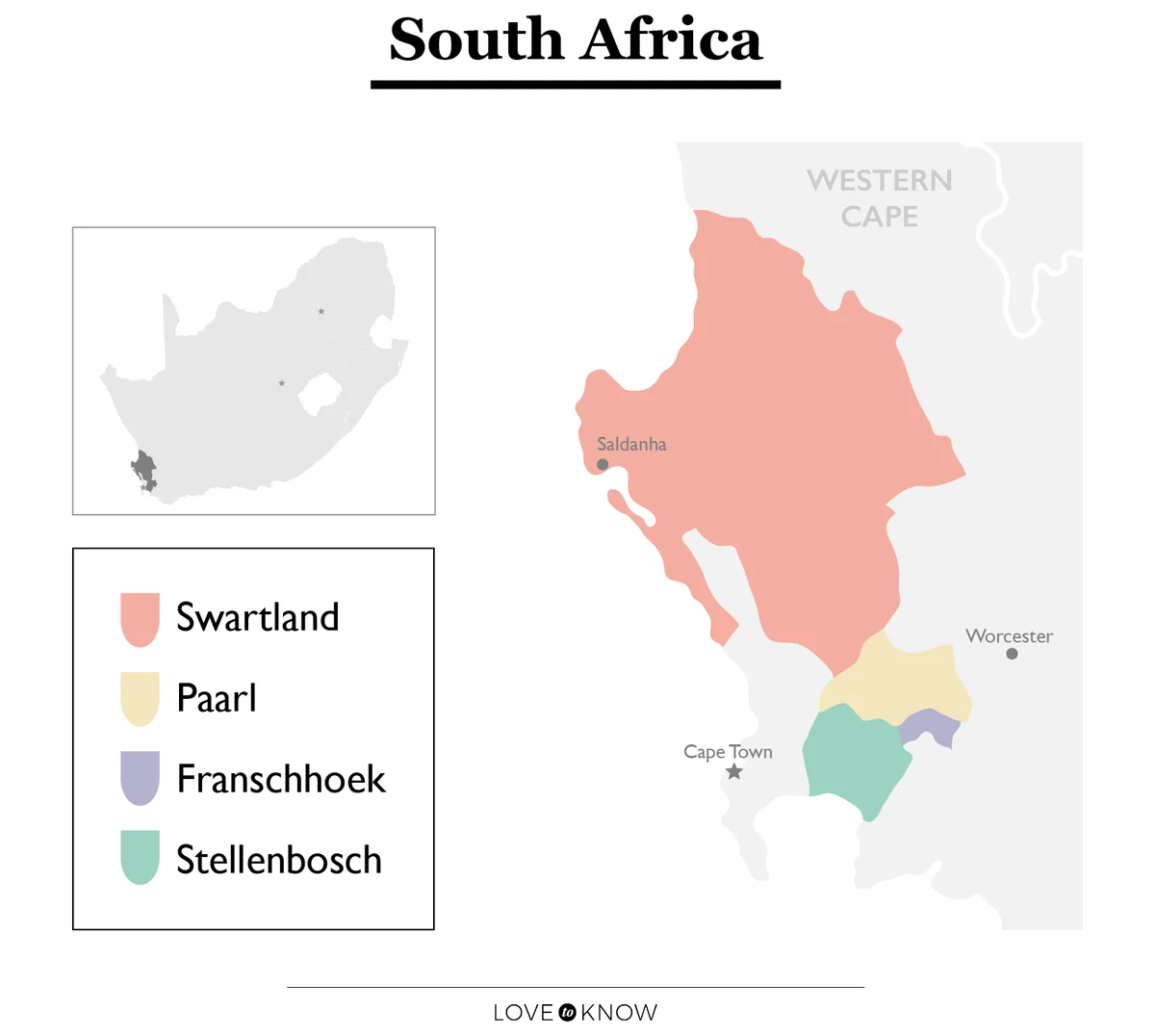 Map of Syrah Region in South Africa