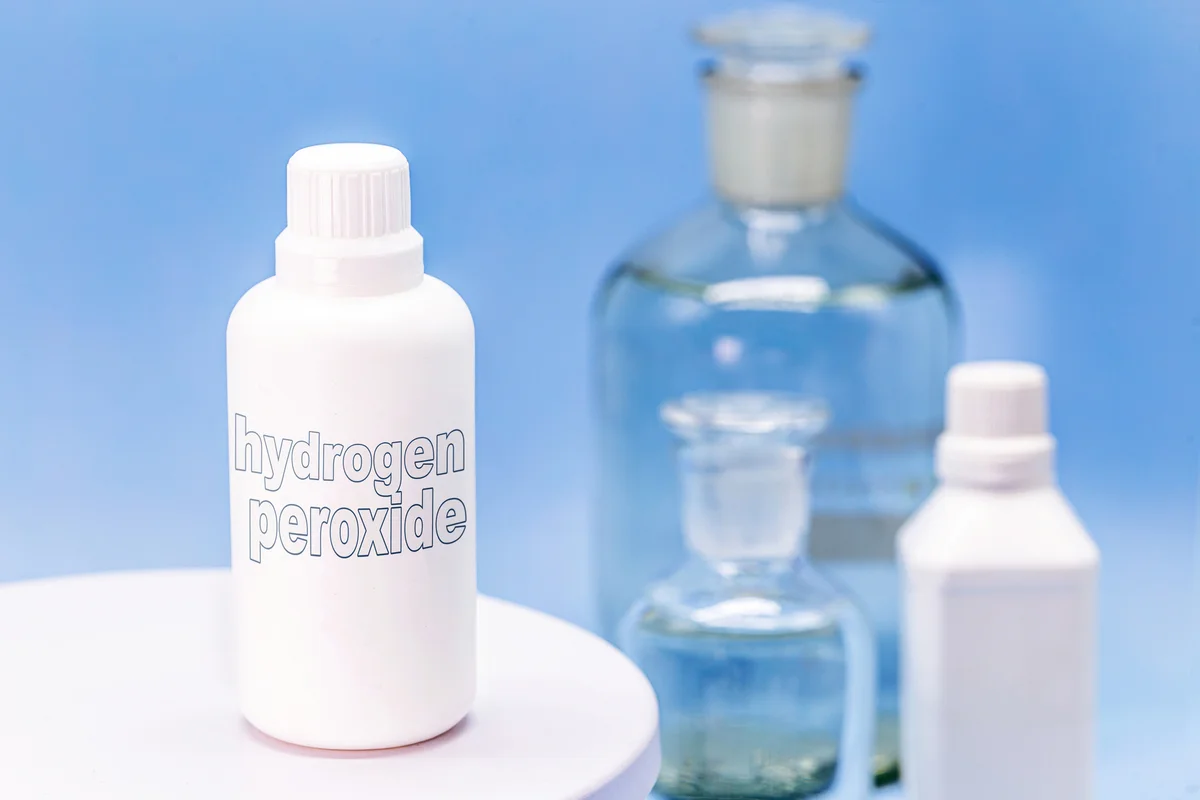 Plastic containers and medicine bottles and hydrogen peroxide
