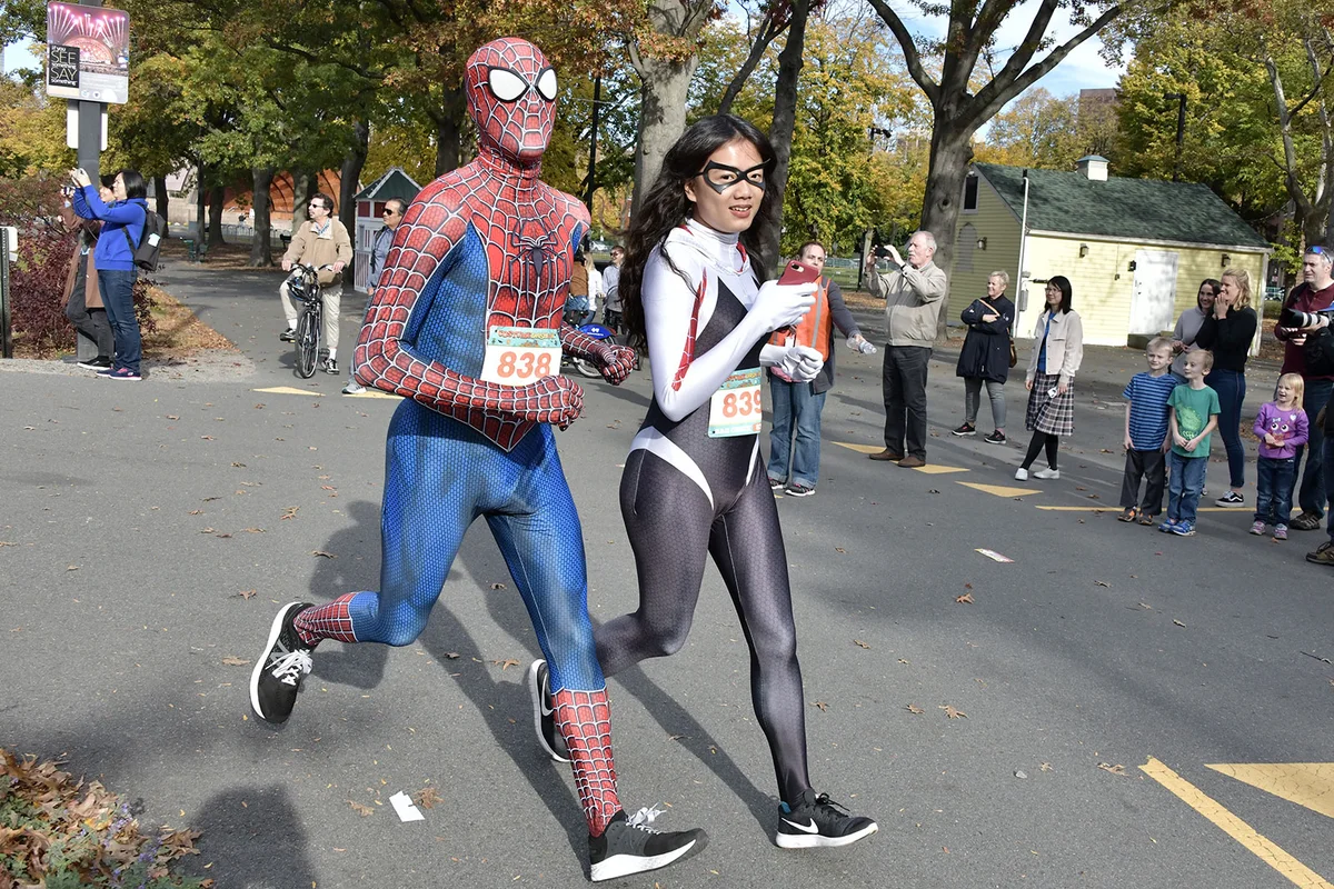 Runners in costume for Halloween 5K race