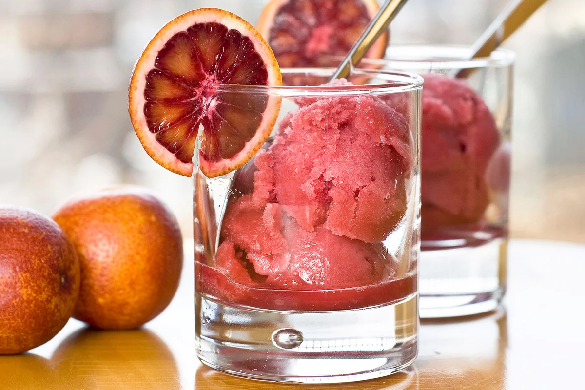 Blood Orange Sorbet cocktail with vodka