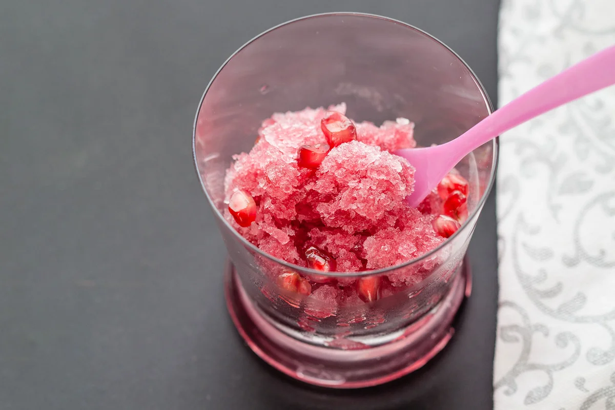 Negroni sorbet cocktail with gin and Campari