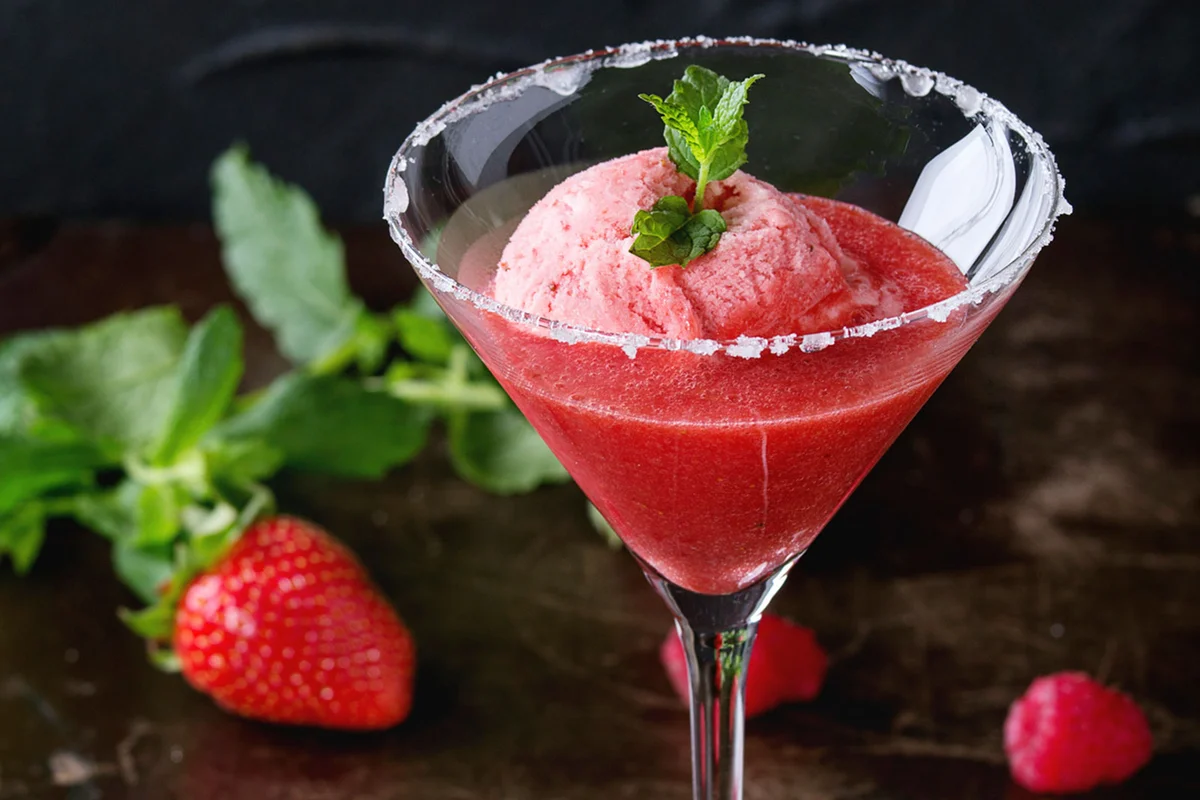 Strawberry Sorbet Cosmo cocktail