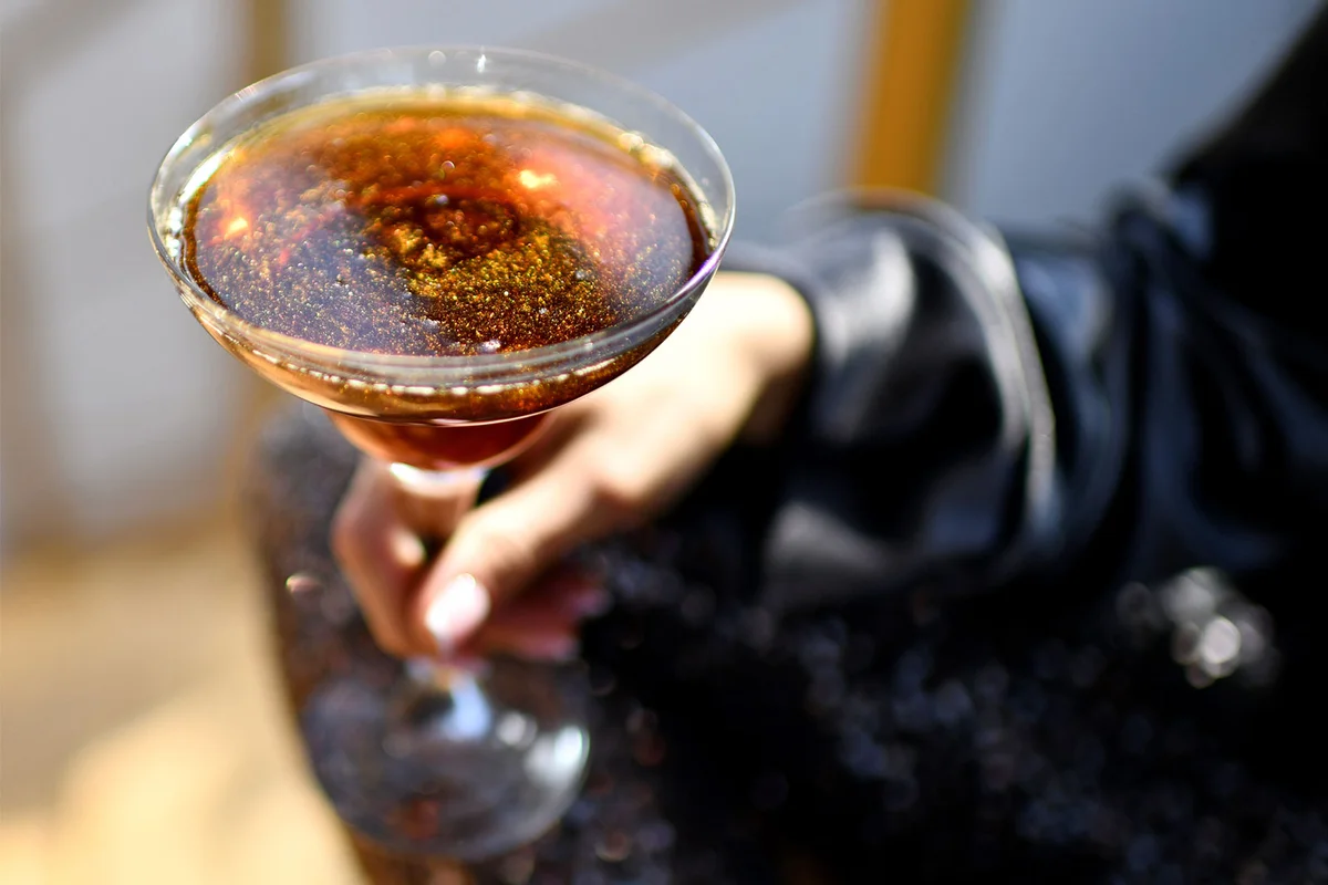 glitter martini cocktail